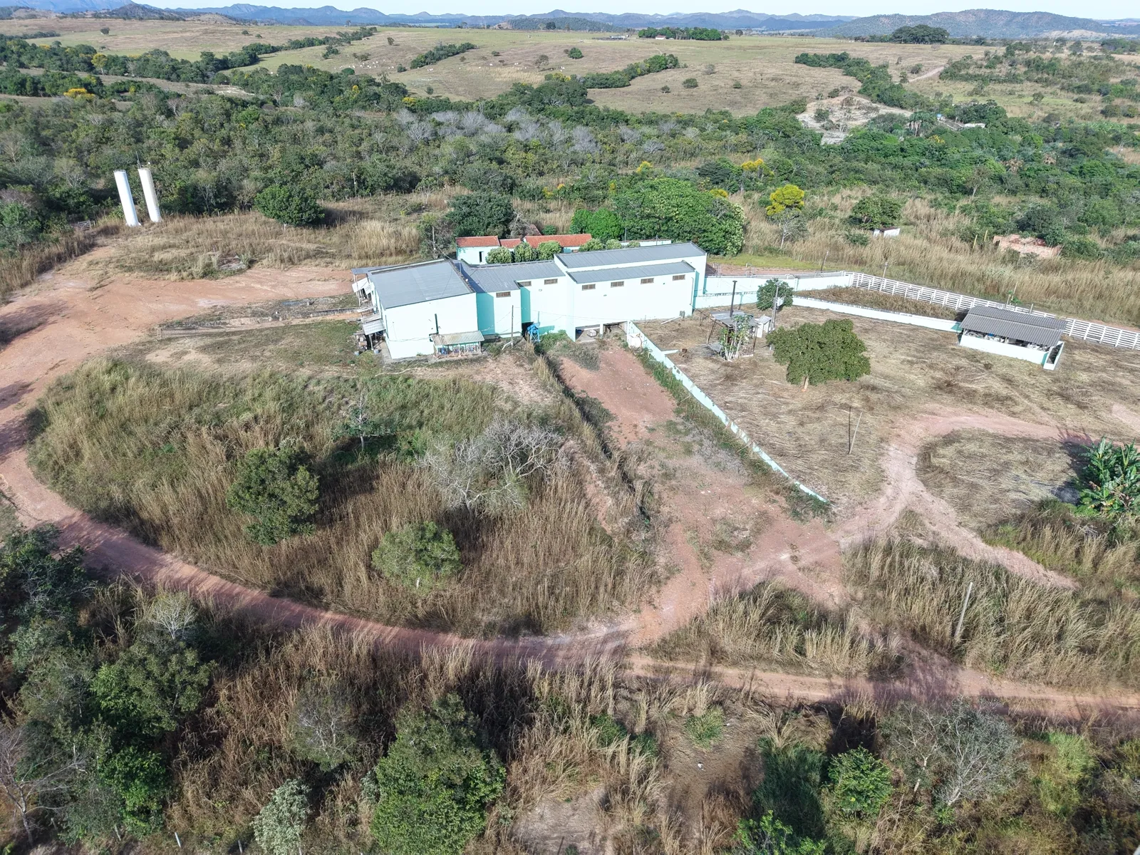 Vista aérea geral da propriedade